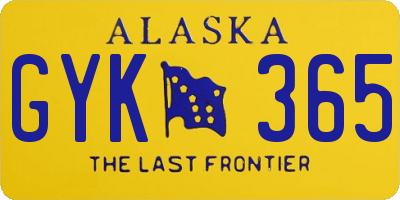 AK license plate GYK365