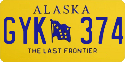 AK license plate GYK374