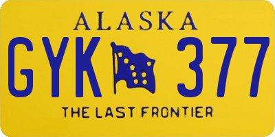 AK license plate GYK377