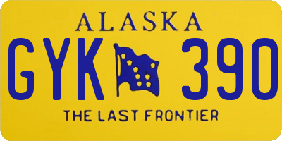 AK license plate GYK390