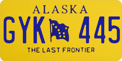 AK license plate GYK445