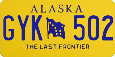 AK license plate GYK502