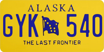 AK license plate GYK540