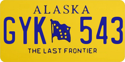 AK license plate GYK543