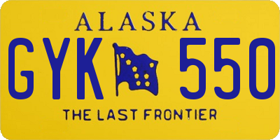 AK license plate GYK550
