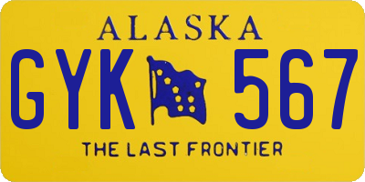 AK license plate GYK567