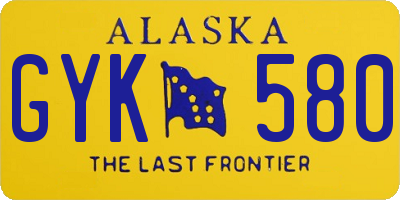 AK license plate GYK580