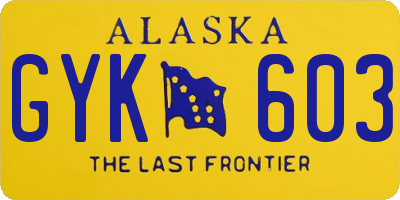 AK license plate GYK603