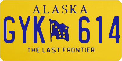 AK license plate GYK614