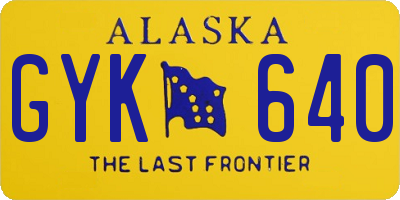 AK license plate GYK640