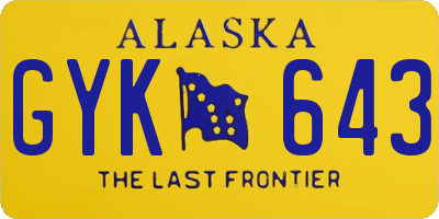 AK license plate GYK643