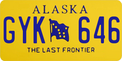 AK license plate GYK646