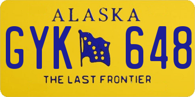 AK license plate GYK648