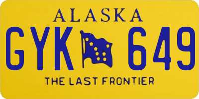 AK license plate GYK649