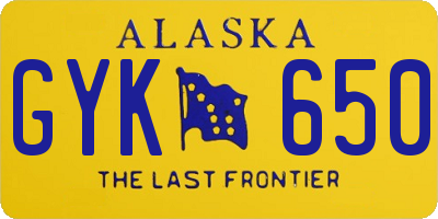 AK license plate GYK650