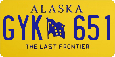 AK license plate GYK651