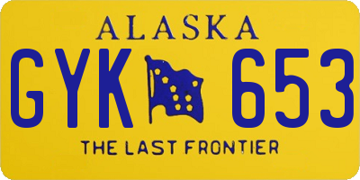 AK license plate GYK653
