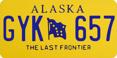 AK license plate GYK657