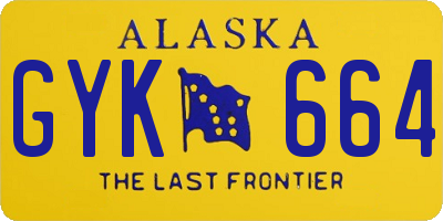 AK license plate GYK664
