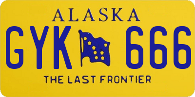 AK license plate GYK666