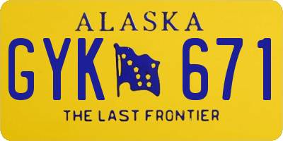 AK license plate GYK671