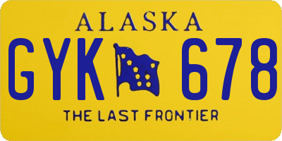 AK license plate GYK678
