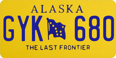 AK license plate GYK680