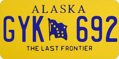 AK license plate GYK692