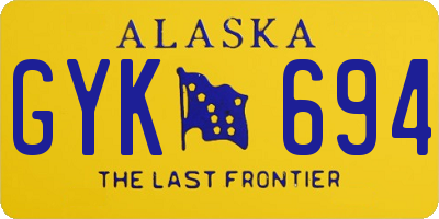 AK license plate GYK694