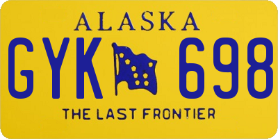 AK license plate GYK698