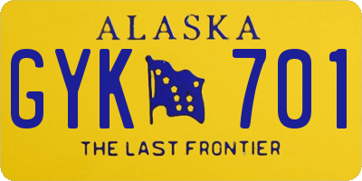 AK license plate GYK701