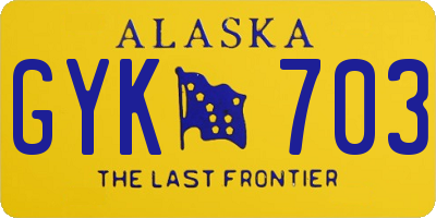 AK license plate GYK703