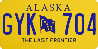 AK license plate GYK704