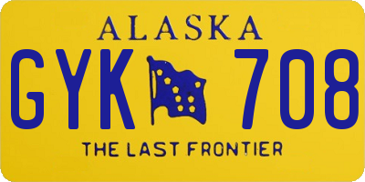 AK license plate GYK708