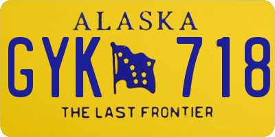 AK license plate GYK718