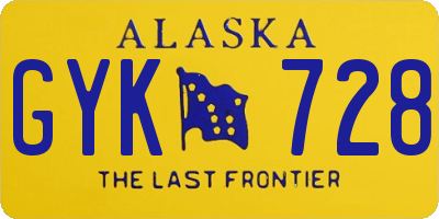 AK license plate GYK728