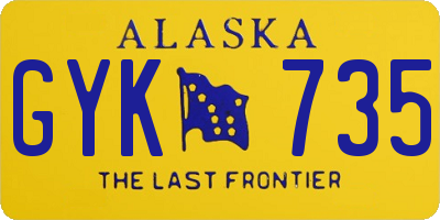 AK license plate GYK735