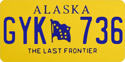 AK license plate GYK736