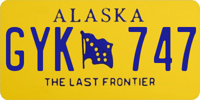 AK license plate GYK747