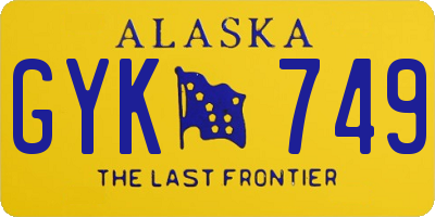 AK license plate GYK749