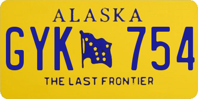 AK license plate GYK754