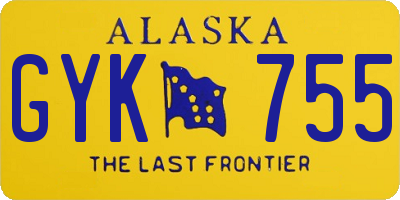 AK license plate GYK755
