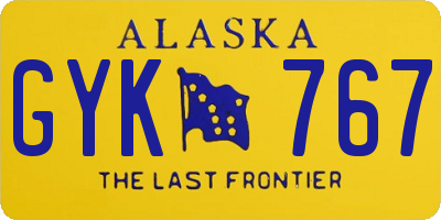 AK license plate GYK767