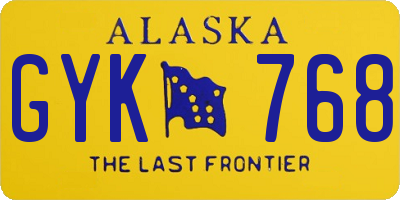 AK license plate GYK768