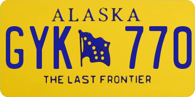 AK license plate GYK770