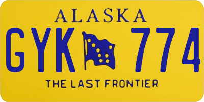 AK license plate GYK774