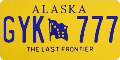 AK license plate GYK777