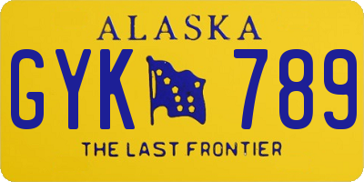 AK license plate GYK789