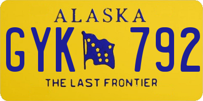 AK license plate GYK792