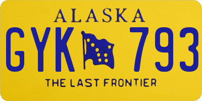AK license plate GYK793